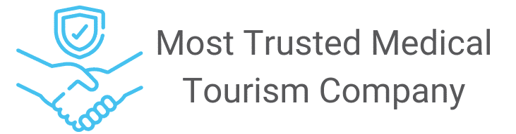 An icon representing the "Most Trusted Medical Tourism Company" award, symbolizing reliability and excellence.