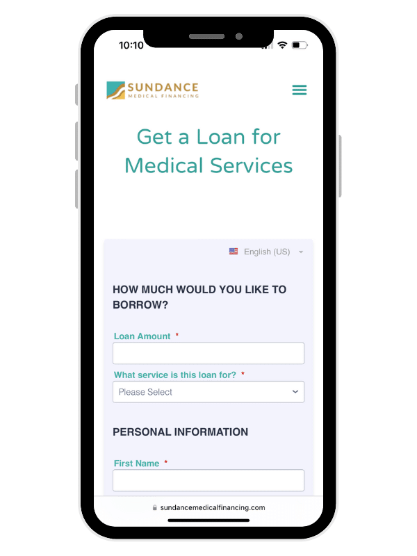 Apply for Financing with Sundance Medical Financing on Mobile or Desktop with TreVita